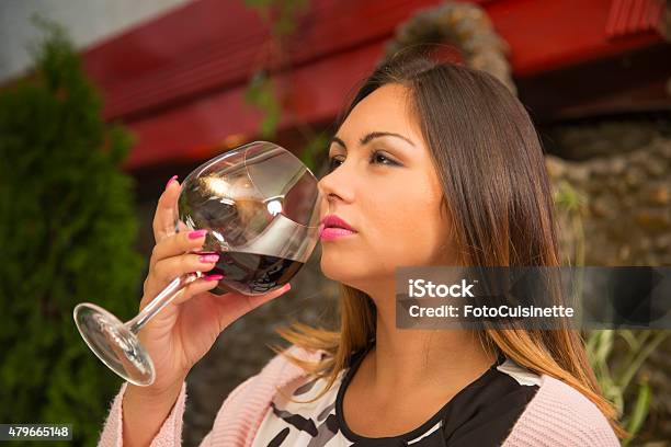 Pensive Girl Drinking Wine Stock Photo - Download Image Now - 20-29 Years, 2015, Adult