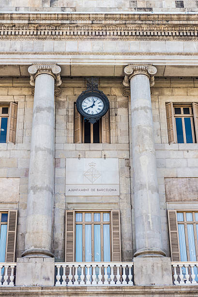 Facade of Barcelona city hall in Sant Jaume square in Catalonia, Spain