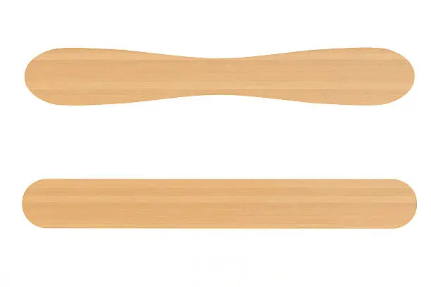 Two Wooden Ice Cream Sticks on a white background