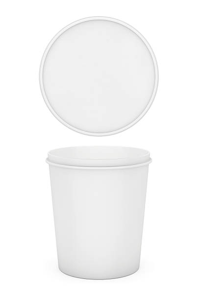 istock White Food Plastic Tub Bucket Container For Dessert, Yogurt, Ice 479669404