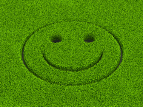 Grass shaped smiley