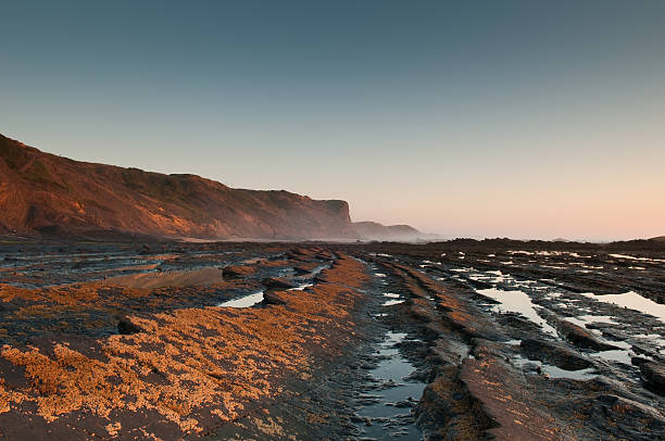 rocky beach in the southwest Alentejo, Portugal stock photo