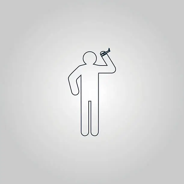 Vector illustration of man with a cigarette