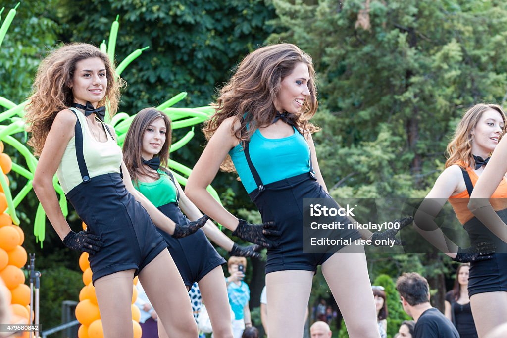 Plovdiv Dance carnival Plovdiv, Bulgaria - June 6, 2015: First street carnival in Plovdiv, Bulgaria. Dance clubs and schools from the area performing different styles of modern and traditional dances on the street. 2015 Stock Photo