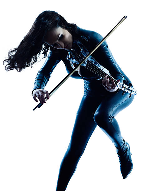 istock Violinist woman slihouette isolated 479688012
