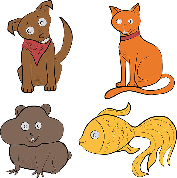 illustrations, cliparts, dessins animés et icônes de les animaux de compagnie - silhouette animal black domestic cat