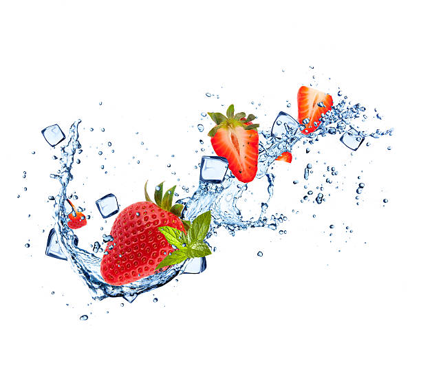 istock Strawberies in water splashes on white background 479688288