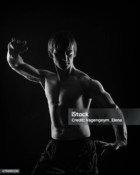 Martial Arts Kung Fu Kata Shock Technique Stock Photo - Download Image Now - 2015, Activity, Adult