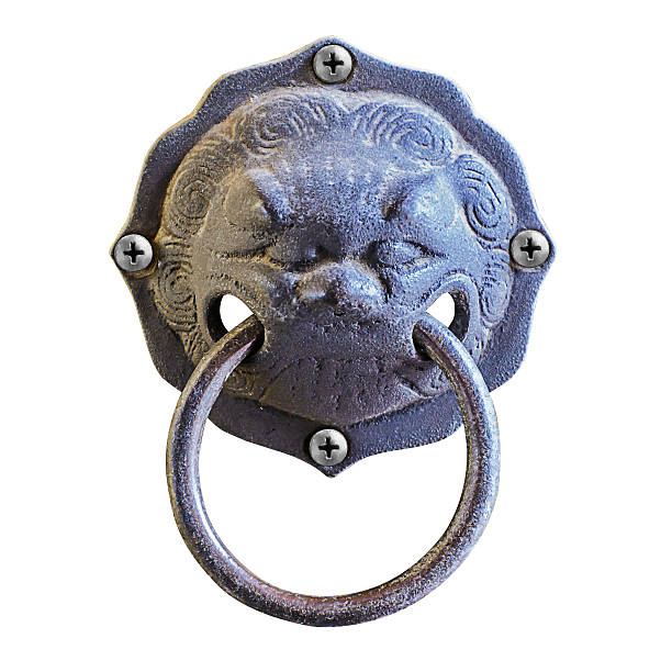 lion head schläger - door knocker door lion luxury stock-fotos und bilder