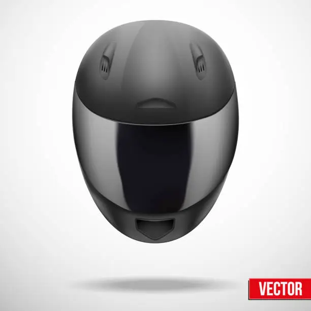 Vector illustration of High quality light gray motorcycle helmet vector