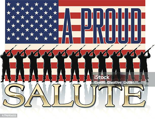 Salute Heading C Stock Illustration - Download Image Now - Adult, Adults Only, American Flag