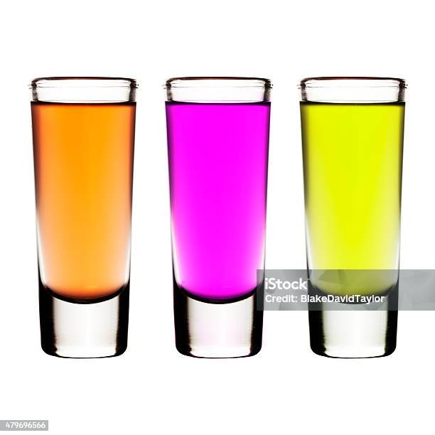 Three Shots Stock Photo - Download Image Now - 2015, Alcohol - Drink, Blue