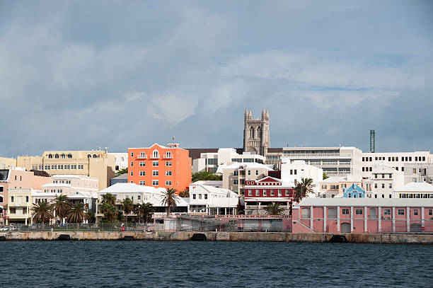 istock Hamilton, Bermuda- view of the waterfront and industrial buildings 479700910