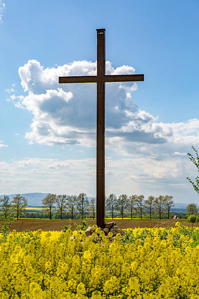 istock Cross on the colza field 479704650