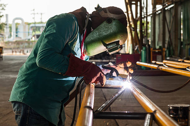 istock Arc welder with welding sparks 479705130