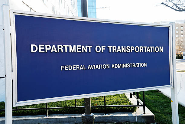 US Department of Transportation, FAA office building sign. stock photo