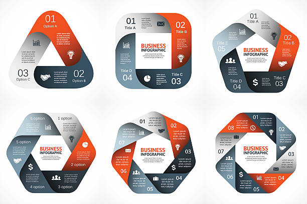 Vector geometric infographic. Template for cycle diagram, graph, presentation and Layout for your options or steps. Abstract template for background. pentagon stock illustrations