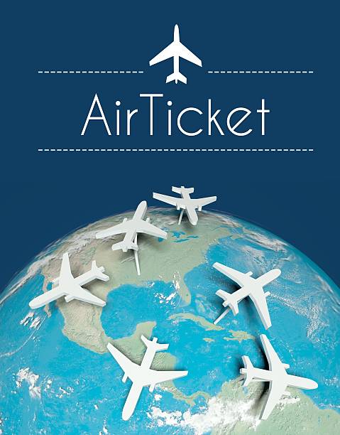 istock Air ticket travel concept, airplanes on earth 479709909