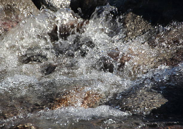 White Water River Splash from Melting Show On Mountain White Water River Splash Stream on Rocks from Melting Show On Mountain splash mountain stock pictures, royalty-free photos & images