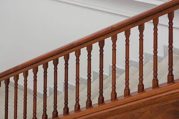 istock Stone staircase with wooden handrails 479714966