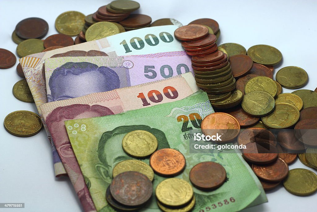 Colour dollar Coin Cash  of Thailand Money Asia Stock Photo