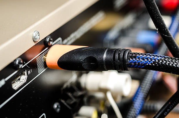 HDMI Cable conneted stock photo