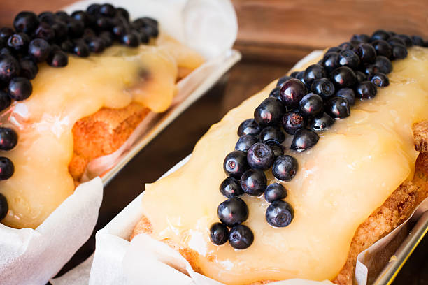 Pie with ripe blueberries and lemon jam