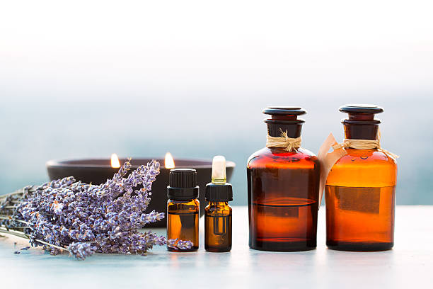 istock Spa oils in bottles with lavender 479725298