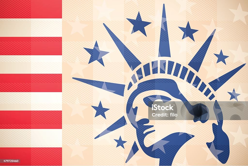 Statue of Liberty Background Statue of Liberty abstract patriotic american fourth of july red, white and blue background. EPS 10 file. Transparency effects used on highlight elements. Statue of Liberty - New York City stock vector