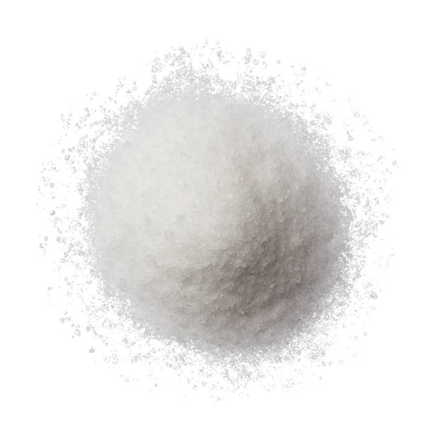 istock Sea salt pile isolated on white top view 479729823