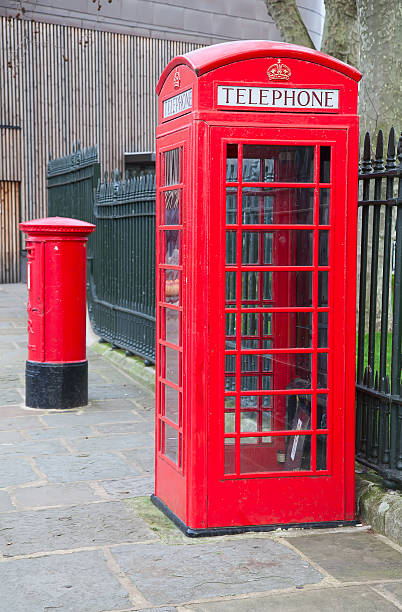 istock Red telephone booth in London 479730642