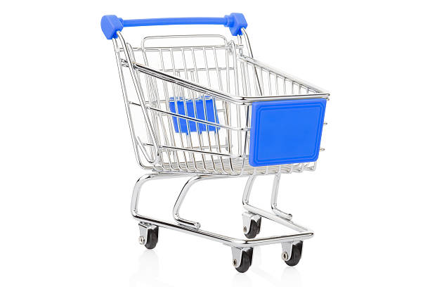 istock Blue shopping cart on white 479732824