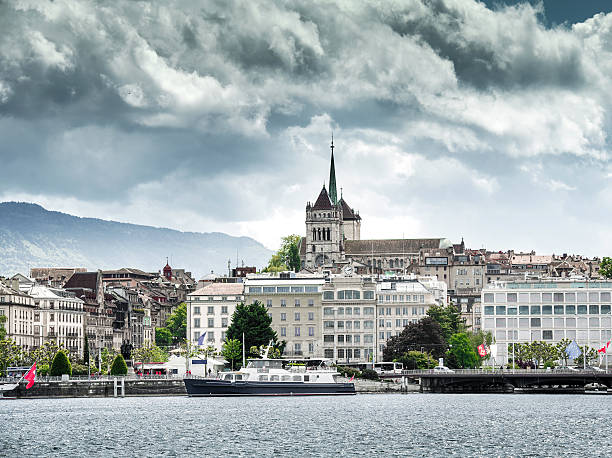 Lake Geneva Embankment on a clear day