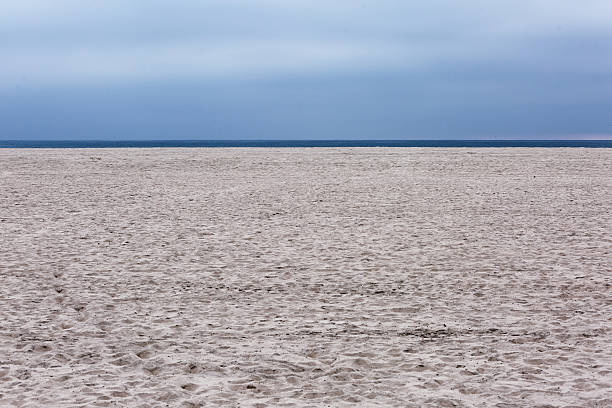 Beach and horizon line. stock photo