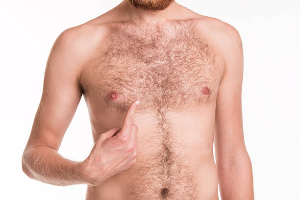 Problem with the hair on your chest stock photo