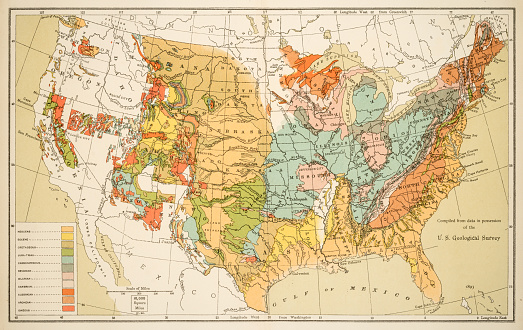 Geological map of the Unites States