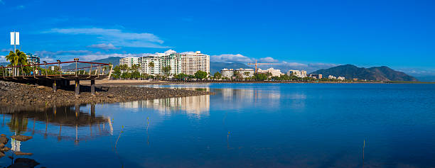 Cairns Waterfront Cairns Waterfront panorama by day, Queensland cairns australia stock pictures, royalty-free photos & images
