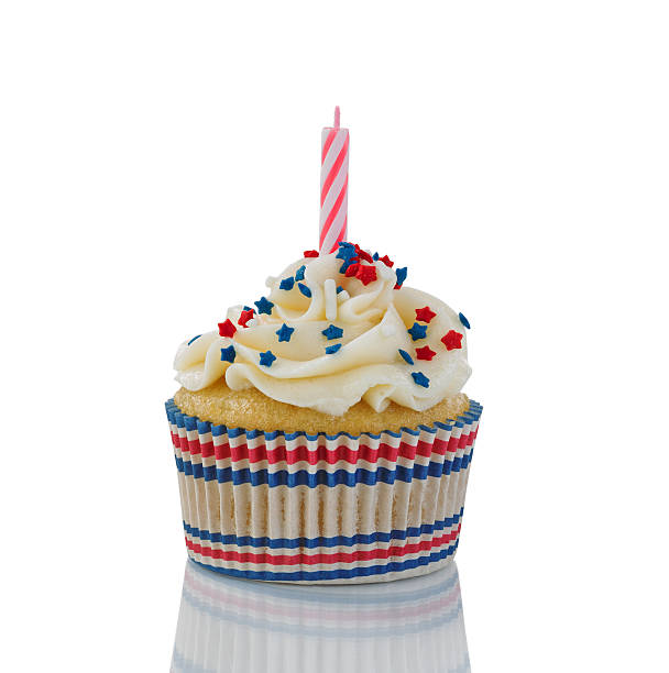 istock Decorative cupcake for the Fourth of July on white background 479765370
