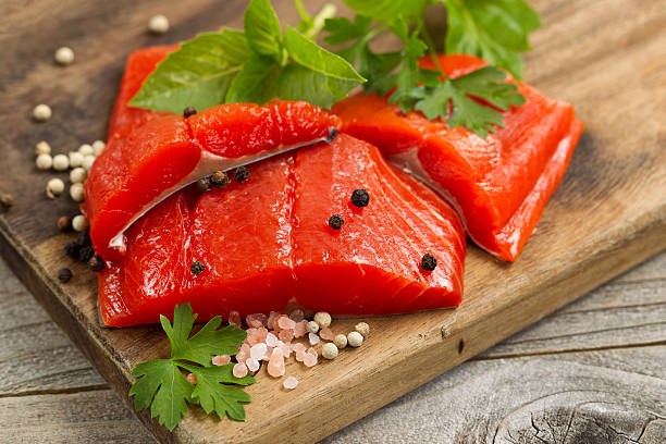 istock Fresh bright red Copper River Salmon fillets 479765494