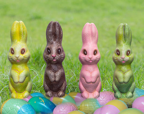 istock Easter Decoration,bunnies are sitting on the egg and glass 479765984