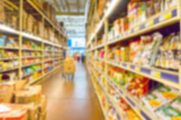istock Supermarket blur background ,Product shelf 479766972