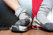Sweaty smelly socks after gym