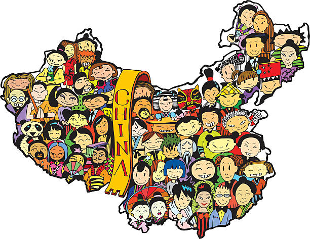 populacja chin - asia number of people people in the background chinese culture stock illustrations