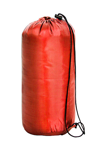 Red sleeping bag (isolated on white)
