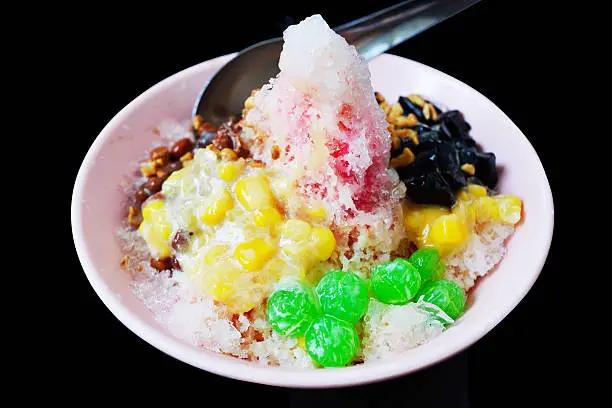 AIS Malaysia dessert with sweet syrup and ice