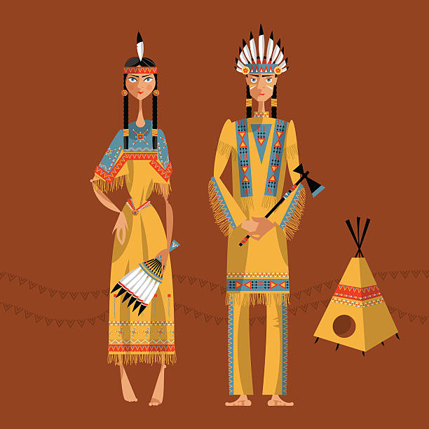 istock Native american indian couple in traditional clothing 479790476