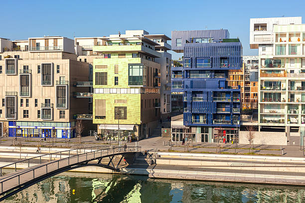 Lyon, France - February 19, 2013: The Confluence District in Lyon, France on February 19, 2013. New district with an modern architecture in the place of the old port