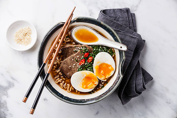 istock Miso Ramen noodles with beef and egg 479791990