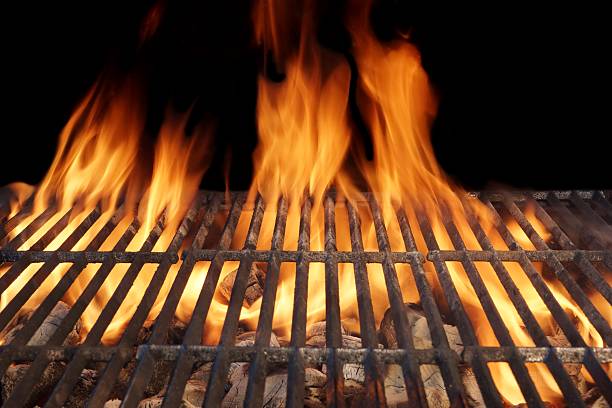 istock Flaming BBQ Charcoal Grill Close-up Background 479798474