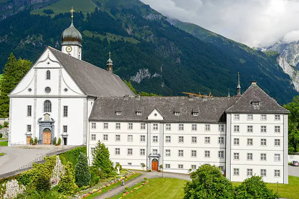 The convent of Engelberg on the Swiss alps